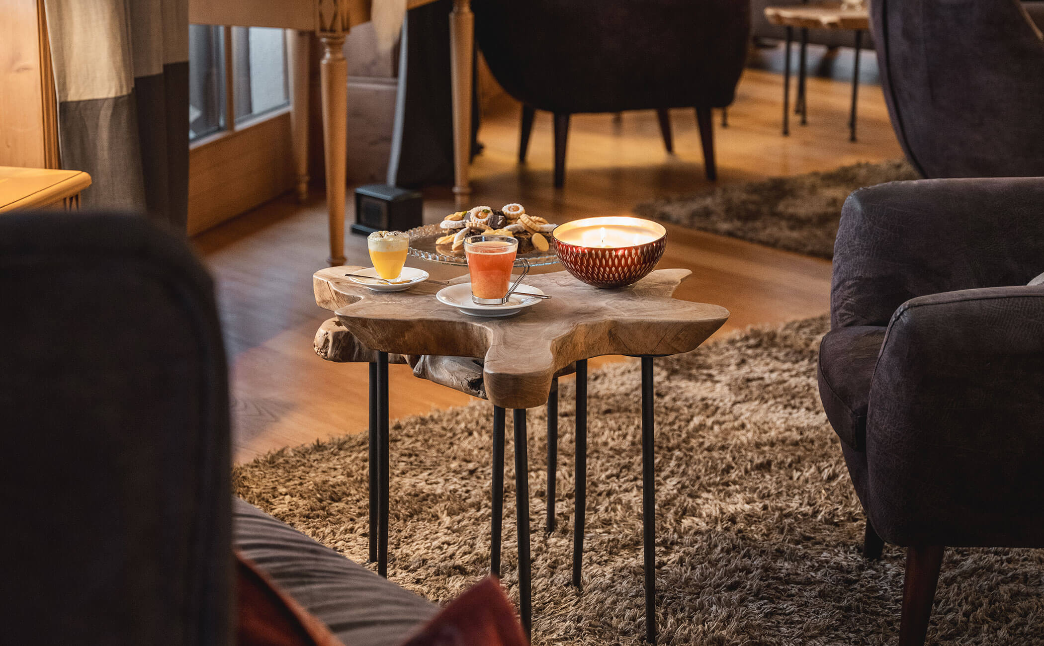 Punch e biscotti sul tavolino all'ingresso - Vitalhotel Erica